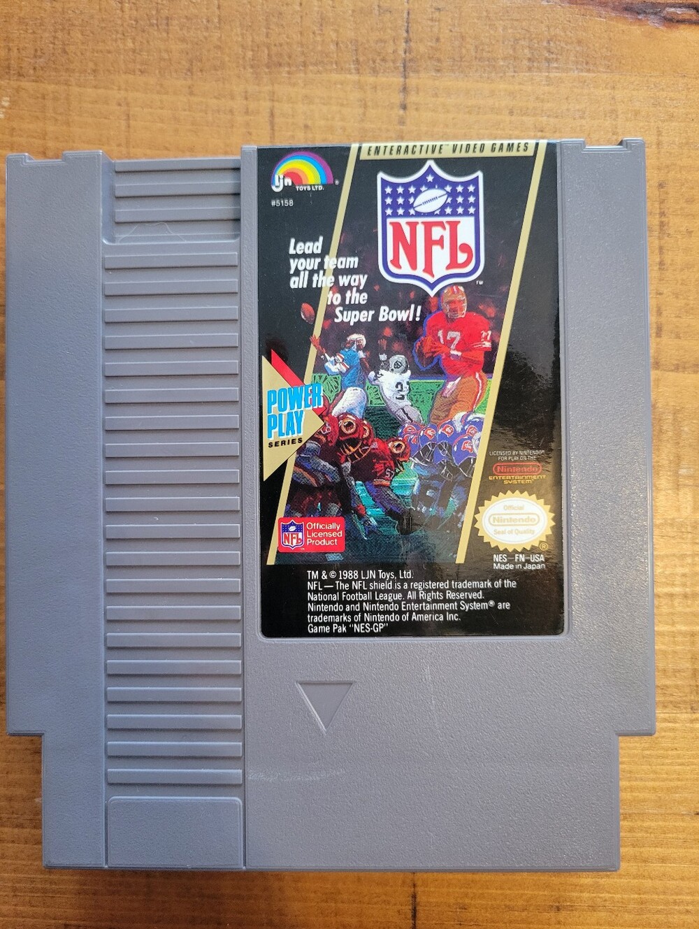 Nintendo NFL Powerplay Football NES Game Cartridge Vintage 1980s